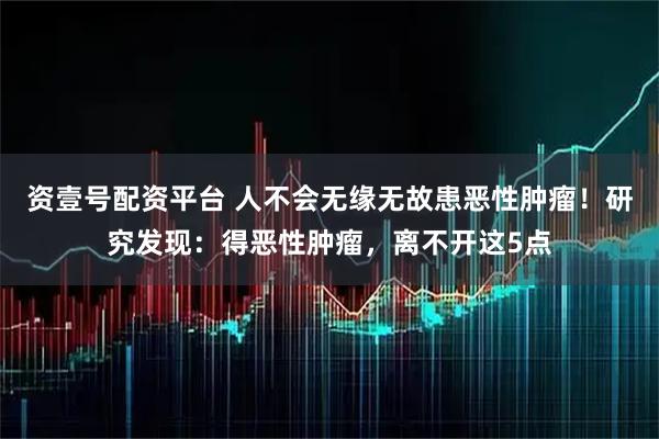 资壹号配资平台 人不会无缘无故患恶性肿瘤!研究发现:得恶性肿瘤,离不开这5点